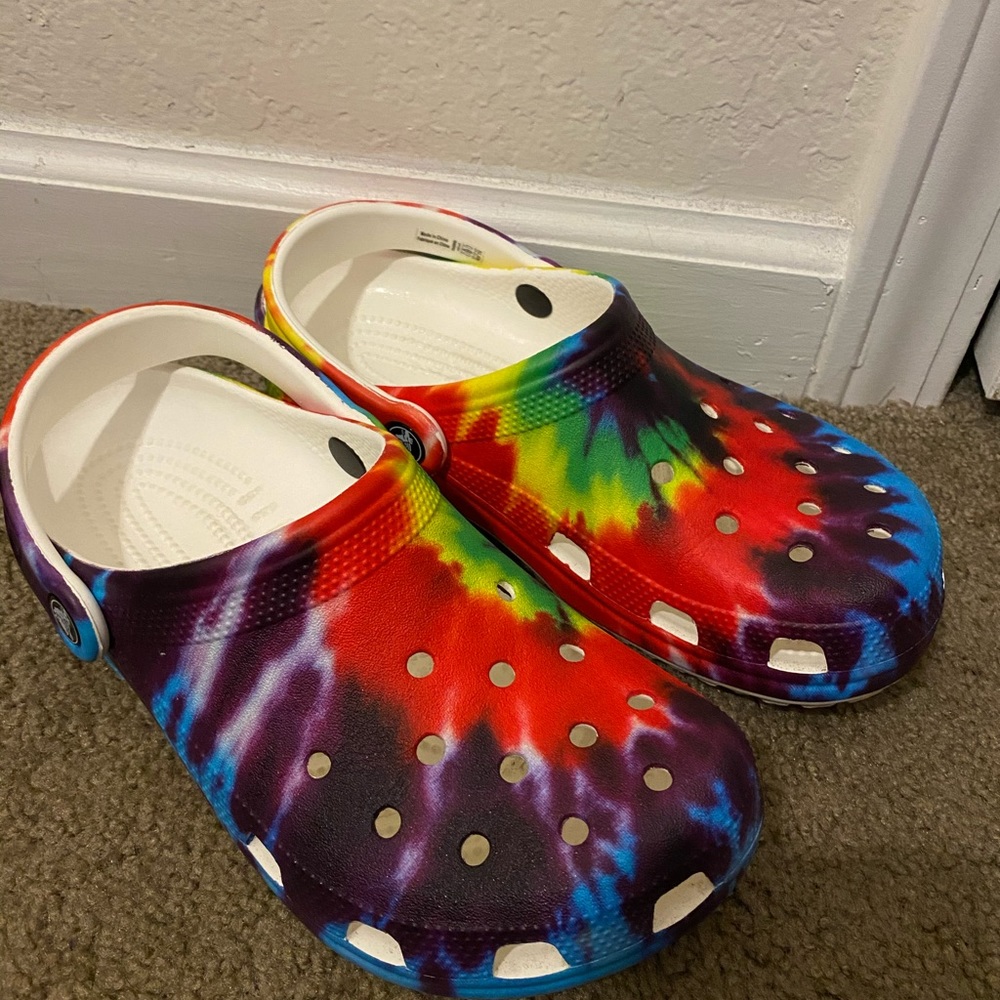 Tie dye crocs